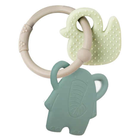 Nattou Kousátko silikonové BPA free Lapidou sloník zelená