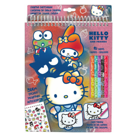 Kreativní sada s pastelkami 10 barev a samolepkami Hello Kitty
