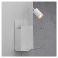 Nordlux Nástěnné světlo Roomi s policí a USB, bílá