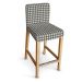 Dekoria Potah na barovou židli Hendriksdal , krátký, šedo - bílá střední kostka, potah na židli 