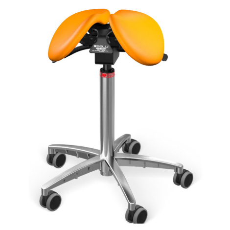Sedlová židle Salli MultiAdjuster Barva čalounění: Kůže - mandarinková #54033, Konstrukce: chrom