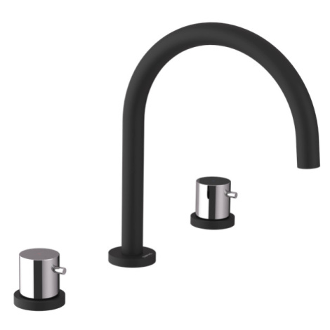 ULTRAMIX tříprvková stojánková umyvadlová baterie bez výpusti, černá mat/chrom UT017BC Sapho