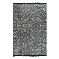Koberec Kilim se vzorem bavlněný 120x180 cm šedý