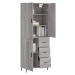 vidaXL Skříň highboard šedá sonoma 69,5 x 34 x 180 cm kompozitní dřevo