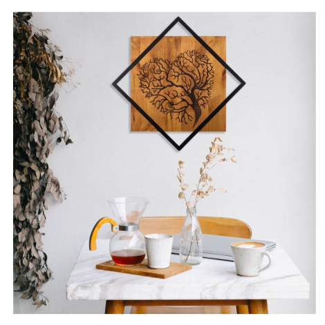 Nástěnná dekorace 54x54 cm strom dřevo/kov Donoci