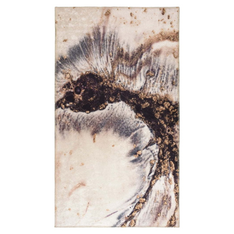 Krémovo-hnědý pratelný koberec 150x80 cm - Vitaus
