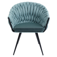 KARE Design Tyrkysová polstrovaná židle s područkami Knot
