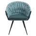 KARE Design Tyrkysová polstrovaná židle s područkami Knot