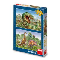 Puzzle Souboj dinosaurů 2x48 dílků DINO