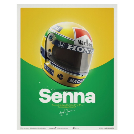 Umělecký tisk Ayrton Senna - Helmet - San Marino GP - 1988, (40 x 50 cm) Automobilist