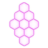 Escape6 Kompletní LED hexagonové svítidlo růžové, rozměr 9 elementů 246 × 386 cm