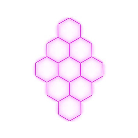 Escape6 Kompletní LED hexagonové svítidlo růžové, rozměr 9 elementů 246 × 386 cm