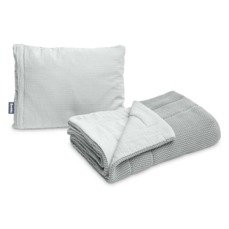 Sensillo Souprava do postýlky, mušelínová, šedá