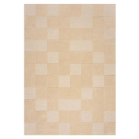 Béžový vlněný koberec 290x200 cm Checkerboard - Flair Rugs