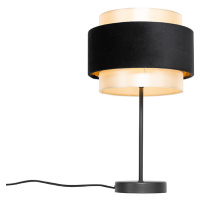 Moderní stolní lampa černá se zlatou - Elif