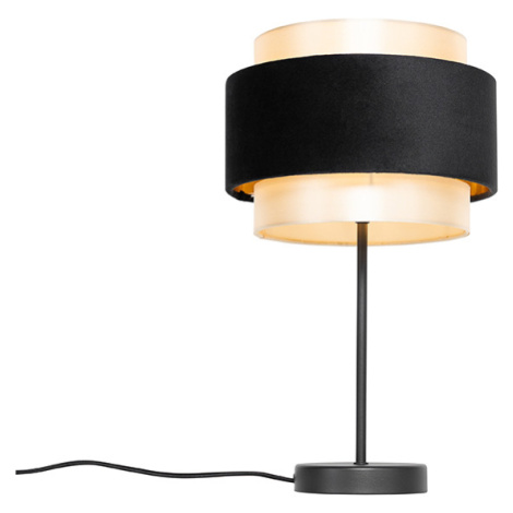 Moderní stolní lampa černá se zlatou - Elif QAZQA
