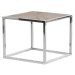 Estila Moderní čtvercový příruční stolek Adelie z jilmového dřeva se stříbrnou kovovou konstrukc