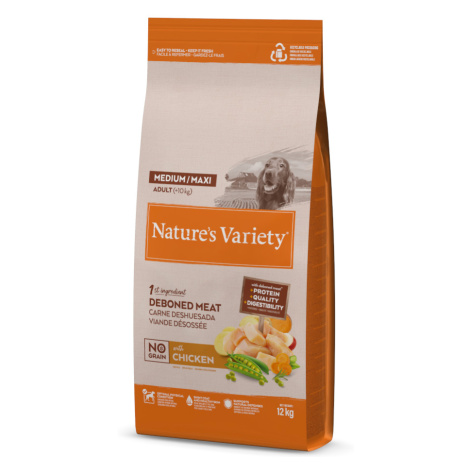 Nature's Variety No Grain Medium/Maxi Adult kuře z volného chovu - 12 kg Nature’s Variety