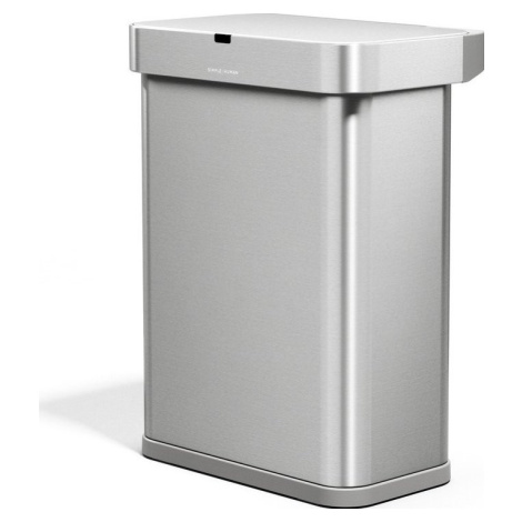Bezdotykový ocelový odpadkový koš ve stříbrné barvě 58 l Sensor – simplehuman