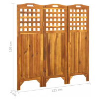 Paravan akáciové dřevo Dekorhome 121x170 cm (3-dílný)