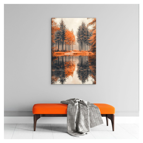 Dřevěný obraz - Podzimní krajina DUBLEZ