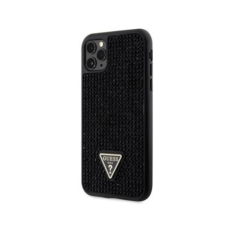 Guess Rhinestones Triangle Metal Logo Kryt pro iPhone 11 Pro Black