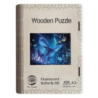 Wooden puzzle Fluorescent Butterfly A3 GID - svítící ve tmě - EPEE