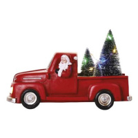 EMOS LED dekorace – Santa v autě s vánočními stromky, 10 cm, 3x AA, vnitřní, multicolor