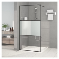 vidaXL Sprchová zástěna walk-in černá 100x195 cm napůl mléčné ESG sklo