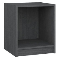 SHUMEE Noční stolek šedý 35,5 × 33,5 × 41,5 cm masivní borové dřevo, 809923