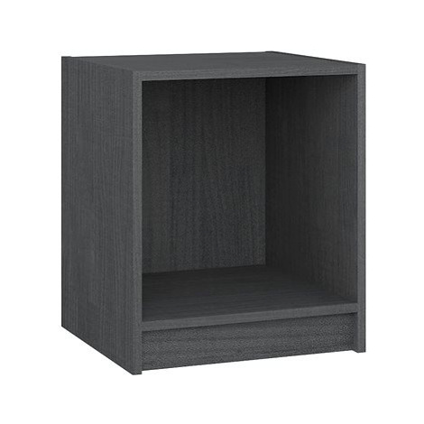 SHUMEE Noční stolek šedý 35,5 × 33,5 × 41,5 cm masivní borové dřevo, 809923