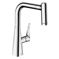 Dřezová baterie Hansgrohe Metris s vytahovací sprškou, 2 proudy chrom 73823000