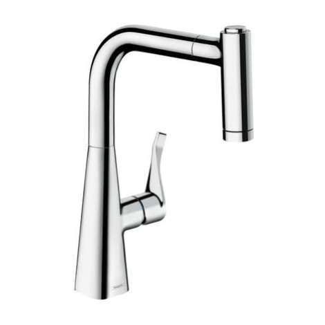 Dřezová baterie Hansgrohe Metris s vytahovací sprškou, 2 proudy chrom 73823000