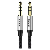 Baseus Yiven 1,5 m audio kabel mini jack 3,5 mm AUX (černý/stříbrný)