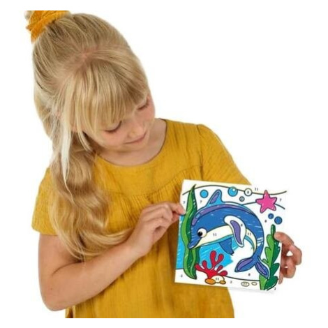 Vybarvování zvířátek podle čísel fixy s trojúhelníkovým úchopem SES Creative