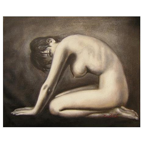 Obraz- Klečící nahá žena FOR LIVING