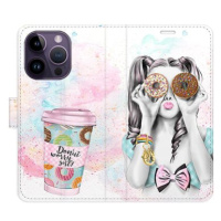 iSaprio flip pouzdro Donut Worry Girl pro iPhone 14 Pro