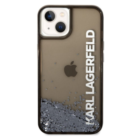 Kryt pro iPhone 14 Karl Lagerfeld Translucent Liquid Glitter - černý