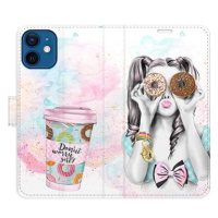 iSaprio flip pouzdro Donut Worry Girl pro iPhone 12 mini