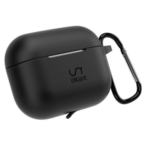 iWant Airpods Pro 3 silikonové pouzdro s karabinou černé
