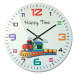 Dětské nástěnné hodiny v bílé barvě s vláčkem HAPPY TIME
