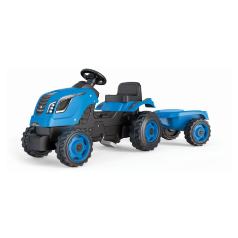 Smoby Šlapací trakor Farmer XL modrý s vozíkem