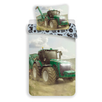 Jerry Fabrics s. r. o. Bavlněné povlečení 140x200 + 70x90 cm - Traktor Green