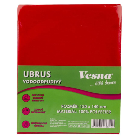 Ubrus 120x140 vodoodpudivá úprava červená VESNA