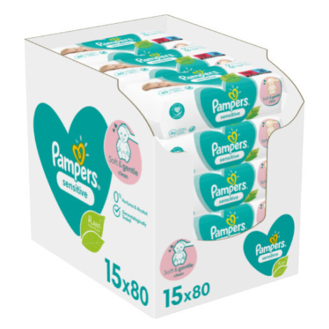 Pampers Sensitive vlhčené ubrousky XXL 15x80ks