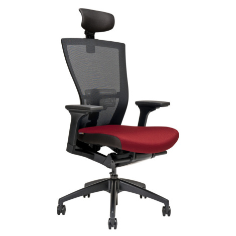 Ergonomická kancelářská židle OfficePro Merens Barva: červená, Opěrka hlavy: s opěrkou** OFFICE PRO
