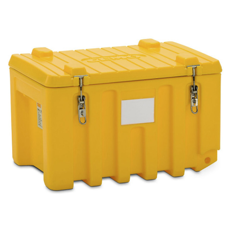CEMO Univerzální box z polyetylenu, obsah 150 l, nosnost 100 kg, žlutá
