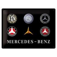 Plechová cedule Mercedes-Benz - Logo Evolution, 40 × 30 cm