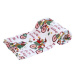 TEXTILOMANIE Bílá vánoční mikroplyšová deka Santa na kole 150 × 200 cm