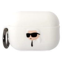 Karl Lagerfeld 3D Logo NFT Karl Head Silikonové Pouzdro pro Airpods Pro 2 White